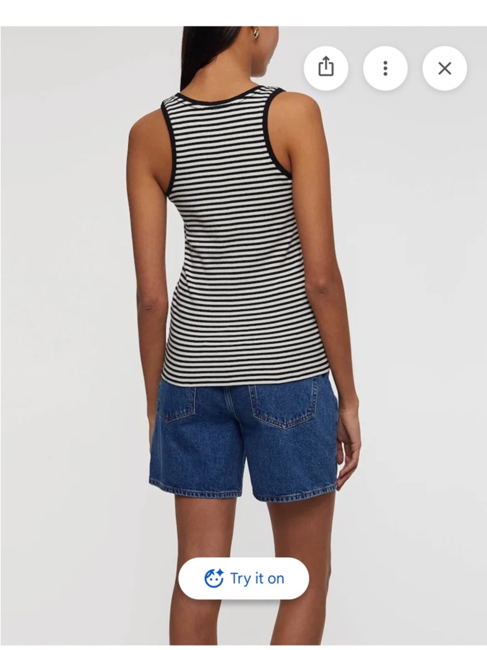 Anine Bing Black & White Striped Henley Tank: elevated casual - Picture 5 of 11